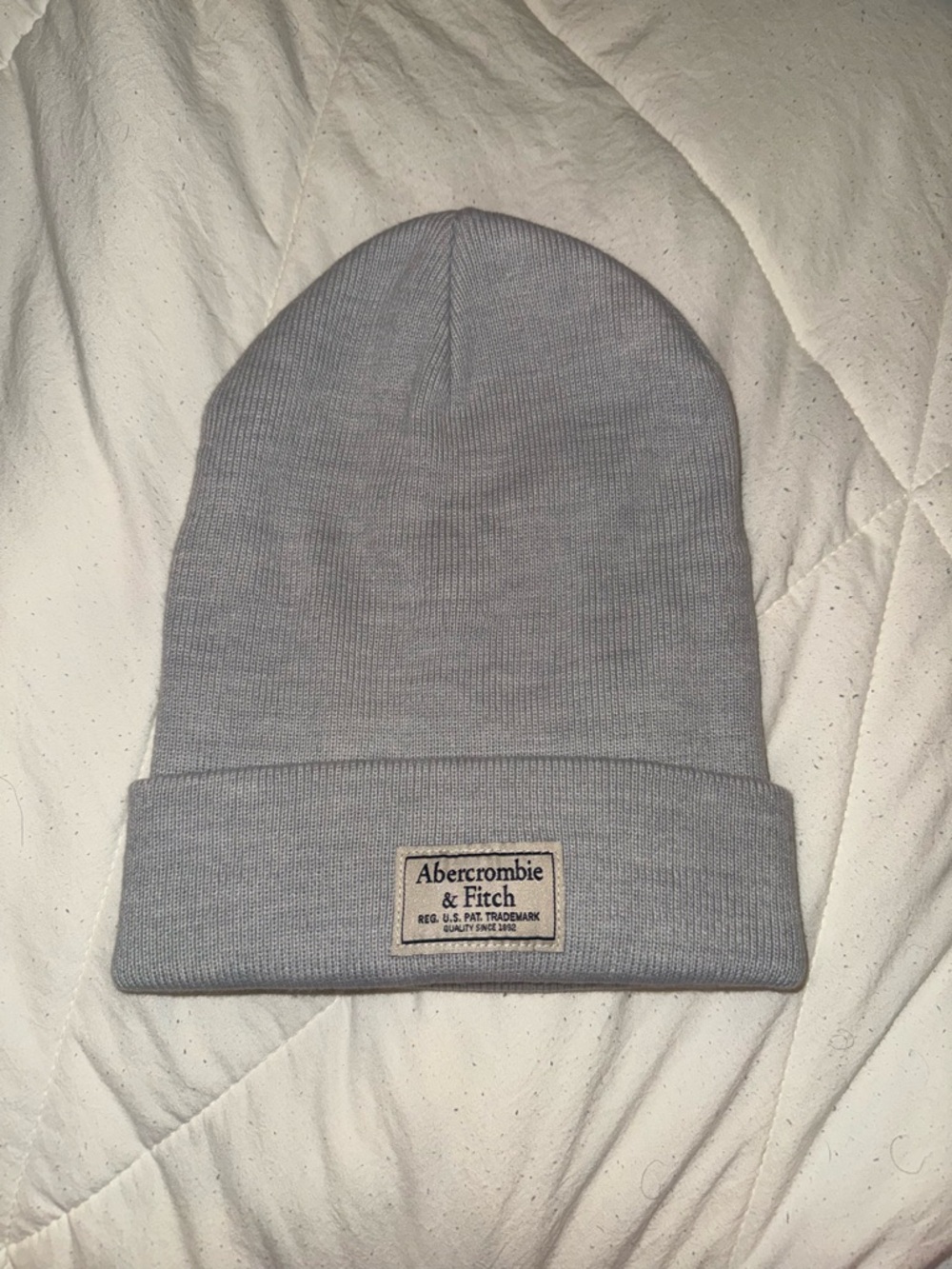 Abercrombie & Fitch Light Gray Knit Cuff Beanie